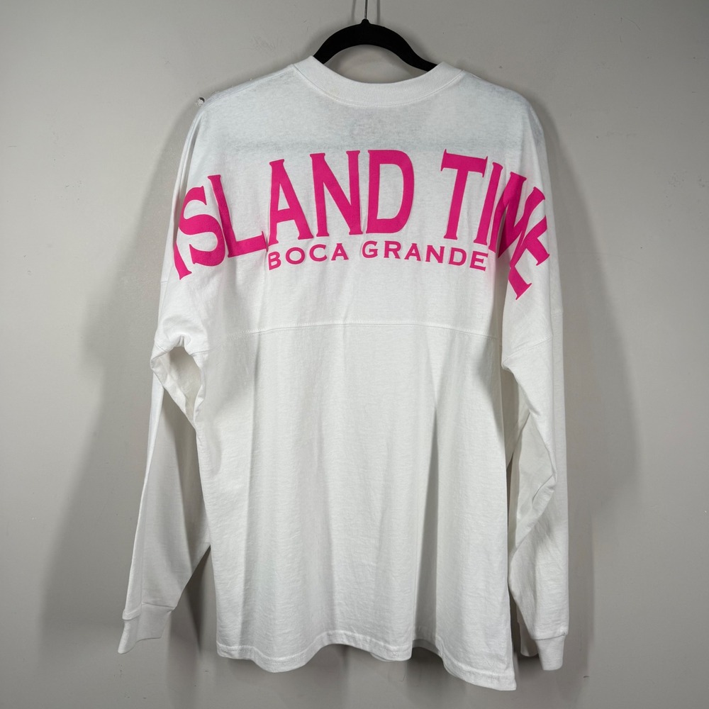 Memory Threads Island Time Boca Grande Florida Spirit Jersey White Pink Womens M